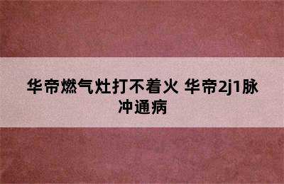 华帝燃气灶打不着火 华帝2j1脉冲通病